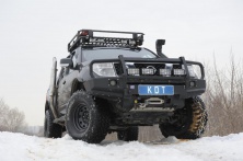 Бампер передний силовой со съёмным кенгурином KDT Nissan Navara, Pathfinder   16013