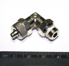 Фитинг угловой поворотный с накидной гайкой 6/4, наружной резьбой G1/8 Camozzi  8740