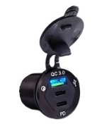 Розетка USB QC 3.0, PDх2 RIF22-4-1017200