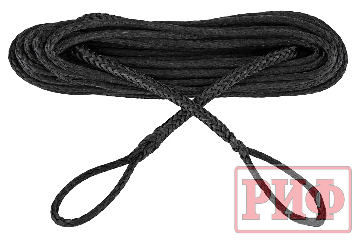 Удлинитель троса лебёдки РИФ 6 мм/10 м черный (синтетический) RopeExt6-10BL