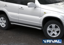 Защита порогов d57 RIVAL Chevrolet Niva 2009-  R.1004.007