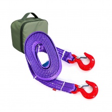 Буксировочный ремень 4/6 т 6 м Крюк/Крюк + сумка (олива) T-plus T001948
