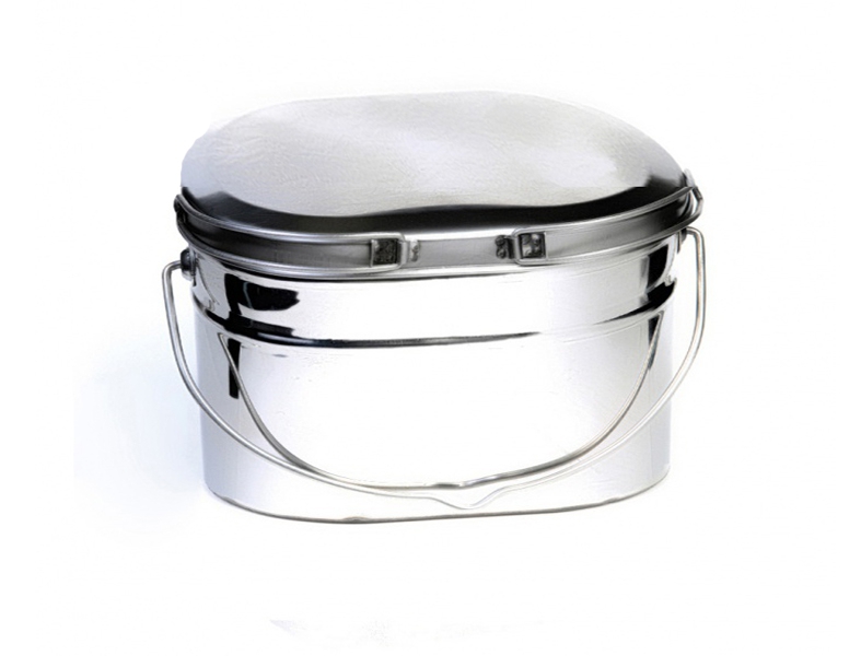 Котелок туристический 6 л., низкий, нержавеющая сталь, крышка с ручками  Кон-6р