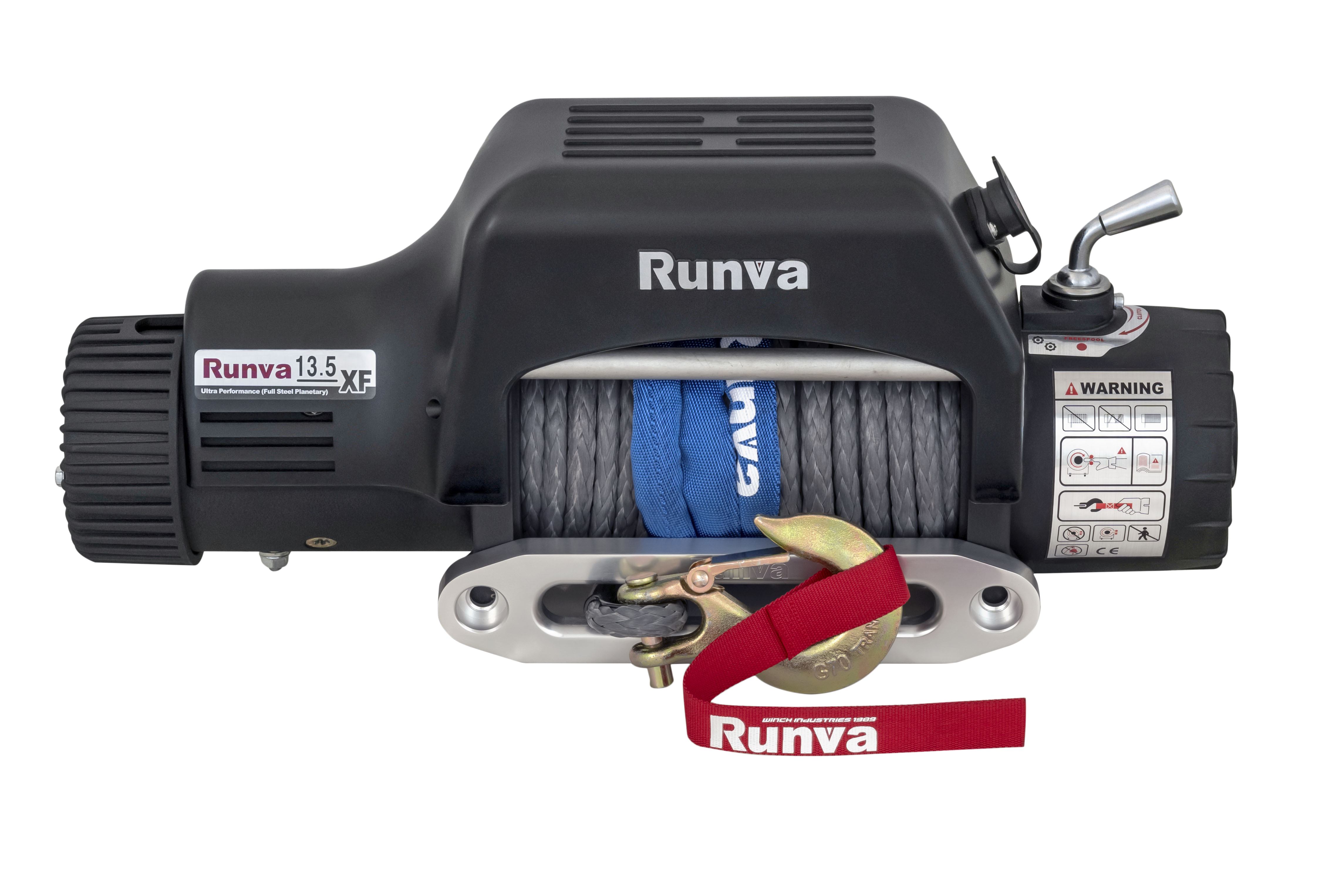 Лебёдка автомобильная электрическая 12V Runva 13500 lbs 6136 кг синтетический трос 13.5XFSR