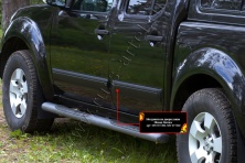 Молдинг на дверь узкий, задний левый Русская артель Nissan Navara 2005-2010  MN-077342