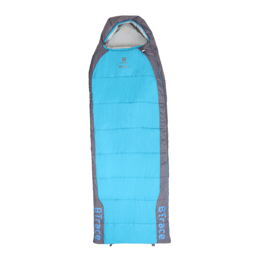 Мешок спальный BTrace Hover (Левый,Серый/Синий), (ТК: +5°C)  S0589