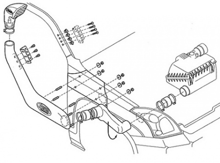 Шноркель SAFARI Toyota Prado 120 1KD-FTV, 1KZ-TE 12/02-9/09  SS181HF