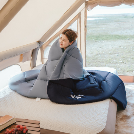 Мешок спальный Naturehike Sunny Day PL02 U250, (190+30)х80 см, (левый) (ТК: +8C), серо-голубой CNK2550WS028-U250DBLB