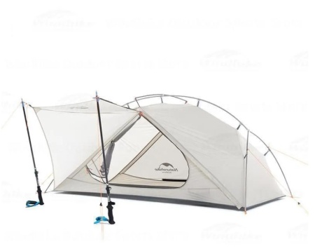 Палатка Naturehike VIK Si, 1-местная, алюминиевый каркас, снежная юбка, белая NH18W001-K-1WSKR