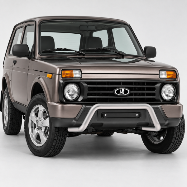 Фото для каталога: Защита переднего бампера d57 скоба Rival Lada 4х4 Urban 3d 2014- R.6004.001