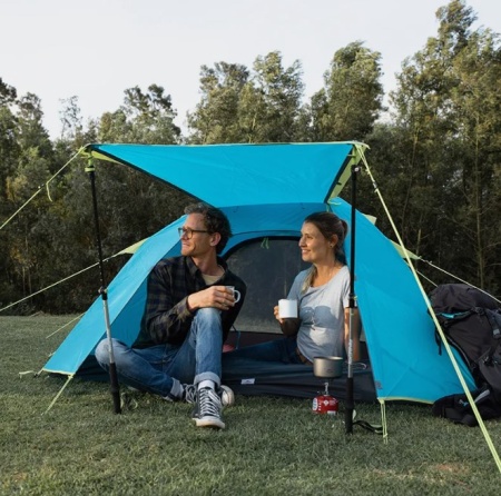 Палатка Naturehike P-Series 3-местная, алюминиевый каркас, голубая NH18Z033-P-3SBL