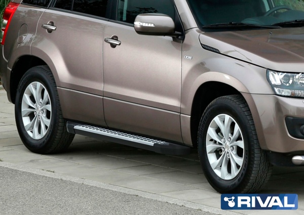 Порог-площадка "Bmw-Style" D173AL + комплект крепежа RIVAL Suzuki Grand Vitara, 5D  D173AL.5502.2