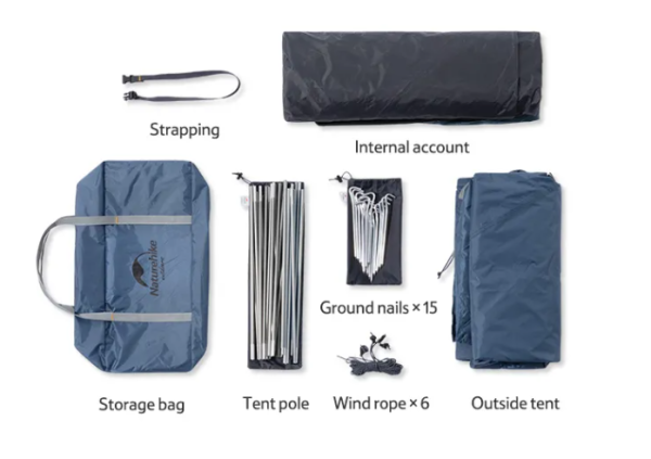 Палатка Naturehike P-PLUS 4-местная, алюминиевый каркас, зеленый NH21ZP015-34DGR