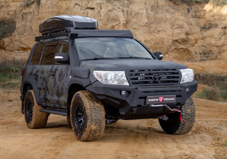 Накладки на бампер передний Toyota Land Cruiser 200 2008-2015 под расширители арок AT35 STC-TLC200/08-BF-BUH-AT35