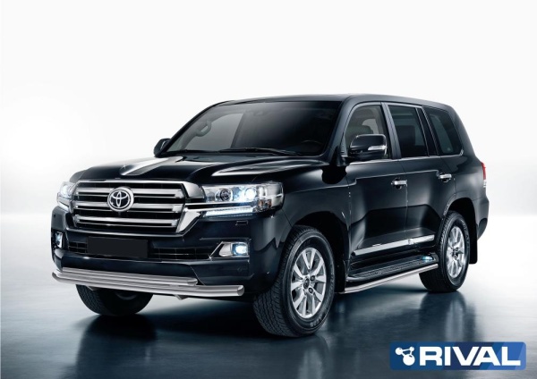 Защита переднего бампера d76+d57 RIVAL Toyota Land Cruiser 200 2015-  R.5717.001