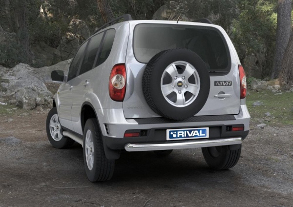 Защита заднего бампера d76 RIVAL Chevrolet Niva 2009-  R.1004.010