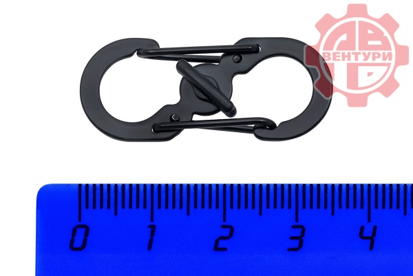 Карабин s-образный с блокировкой 36мм (black)  CRD.S.B.36.B