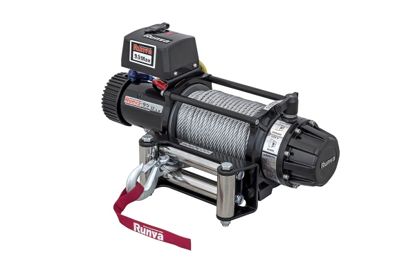 Лебёдка автомобильная электрическая 12V Runva 9500 lbs 4350 кг MAX влагозащищенная, стальной трос (228:1) EWB9500MAXS