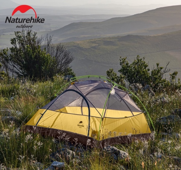 Палатка Naturehike Star-river Si 2-местная, алюминиевый каркас, сверхлегкая, снежная юбка, зеленый NH17T012-T-GRSKR