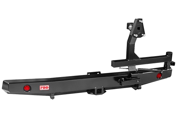 Бампер РИФ задний УАЗ Буханка с квадратом под фаркоп, калиткой и фонарями, стандарт  RIF452-21125