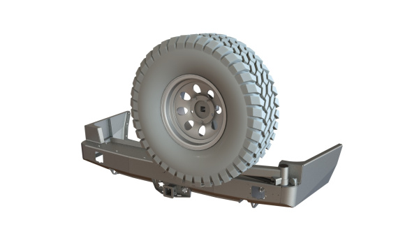 Бампер задний Toyota Land Cruiser 105 калитка справа, под ПТФ STC-TLC105-BR-C2-L2