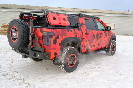 Багажник экспедиционный Toyota Tundra Crew Max 2006-2021 ШТОРКА дальний, рабочий, задний свет STC-TTCM/06-TR1+L1L2L3