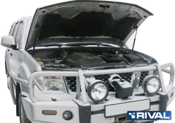 Амортизаторы капота, 2 шт. RIVAL Navara 2005-2015/ Nissan Pathfinder 2004-2014  A.ST.4107.1