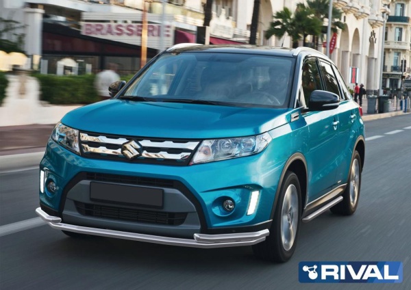 Защита переднего бампера d42+d42 RIVAL Suzuki Vitara 2015-  R.5509.002