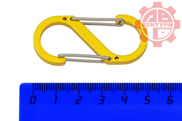 Карабин s-образный 50мм (yellow)  CRD.S.50.Y