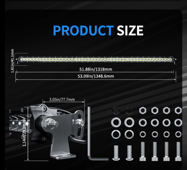 Светодиодная фара комбинированного света AURORA 1270 мм 250W LED ALO-S1-50-P7E7D1