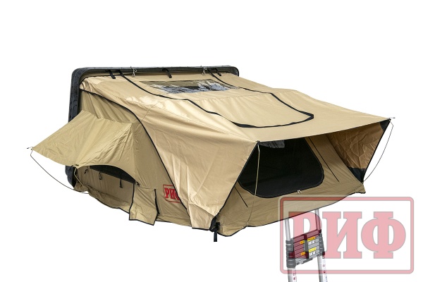 Палатка на крышу автомобиля РИФ Hard RT03-140, корпус черный, тент песочный RIFRT0314060900