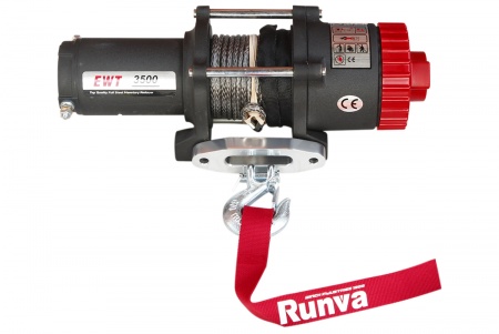 Лебёдка электрическая 12V Runva 3500Albs, 1588кг, синтетический трос  EWT3500ASR