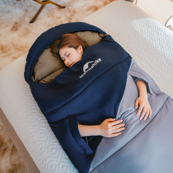 Мешок спальный Naturehike Sunny Day PL02 U250, (190+30)х80 см, (левый) (ТК: +8C), серо-голубой CNK2550WS028-U250DBLB