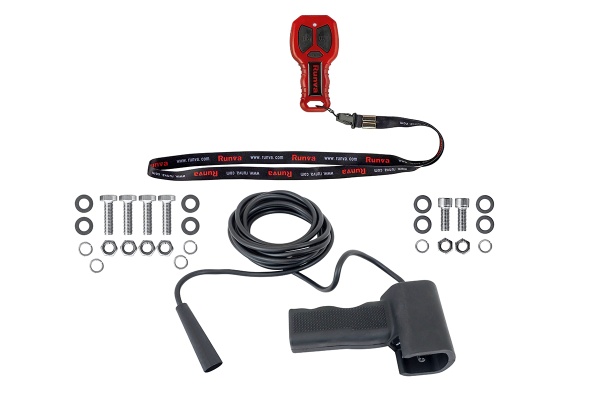 Лебёдка автомобильная электрическая 12V Runva 9500 lbs 4350 кг MAX влагозащищенная, комбинированный роспуск, синтетический трос EWB9500MAX-Q-SSRMAC