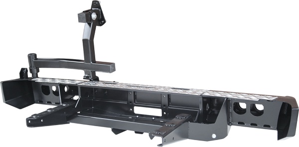 Бампер РИФ силовой задний ГАЗ Соболь с площ. под лебёдку, квадратом под фаркоп, калиткой и фонарями лифт 50 мм RIFGAZ-20236-50