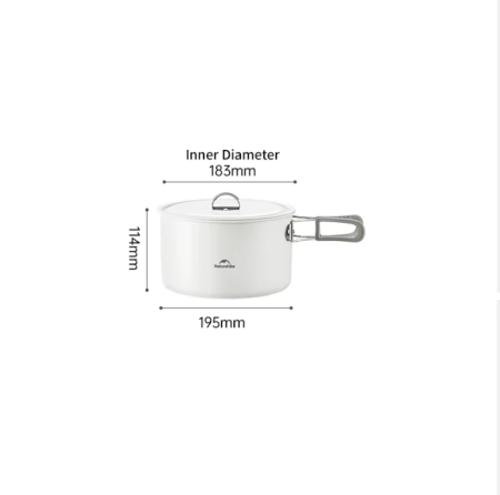Котелок туристический Naturehike 2,8 л., с керамическим покрытием, белый CNK2450CF013-28L