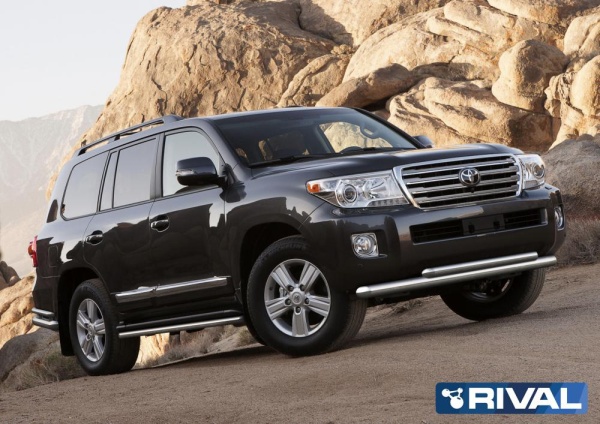 Защита переднего бампера d76+d57 RIVAL Toyota Land Cruiser 200 2011-2015  R.5713.004