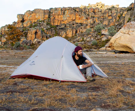 Палатка Naturehike Cloud Up Si 1-местная, алюминиевый каркас, сверхлегкая, серо-красный NH18T010-T-DLG