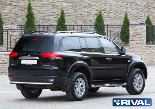 Защита заднего бампера d76 RIVAL Mitsubishi Pajero Sport 2008-2013-2016  R.4007.008