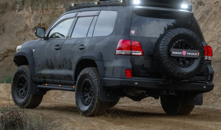 Накладки на бампер задний Toyota Land Cruiser 200 2008-2015 под расширители арок AT35 STC-TLC200/08-BR-BUH-AT35