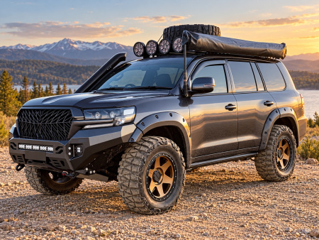 Фото изделия: Бампер силовой передний AL (черный) Rival для Toyota Land Cruiser 200 2015- 2D.5719.1-NL — изображение 1