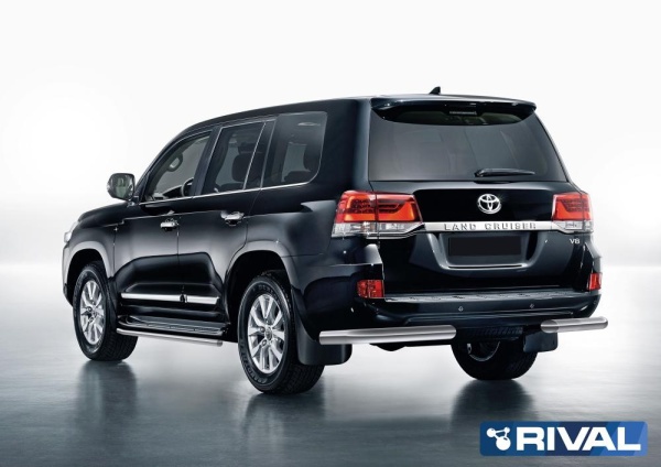 Защита заднего бампера d76 уголки RIVAL Toyota Land Cruiser 200 2015- R.5717.009