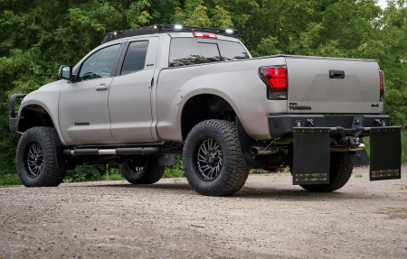 Багажник экспедиционный Toyota Tundra Double Cab 2006-2021 ШТОРКА дальний, рабочий, задний свет STC-TTDC/06-TR1+L1L2L3