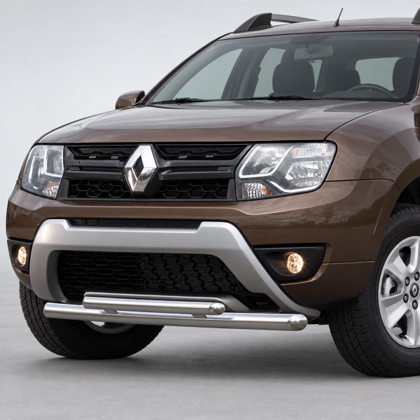Фото для каталога: Защита переднего бампера d57+d42 Rival Renault Duster 2015- R.4703.002