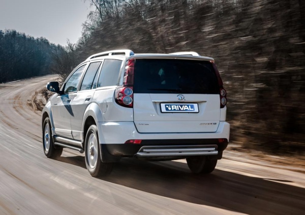 Защита заднего бампера d57+d42 RIVAL Great Wall Hover H3 2014-2015 R.2007.009