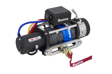 Лебёдка электрическая 24V Runva 9500 lbs 4350 кг (синтетический трос) EWX9500SSR24V