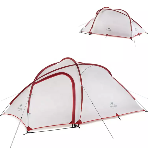Палатка Naturehike Hiby Si 4-местная, алюминиевый каркас, серо-красный NH19ZP005-DG