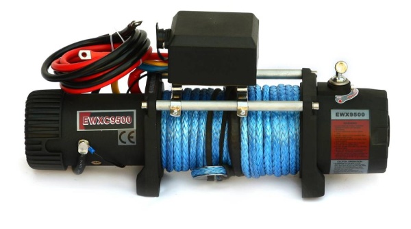 Лебёдка электрическая высокоскоростная 12V Runva 9500 lbs 4350 кг (синтетический трос) EWXC9500SSR