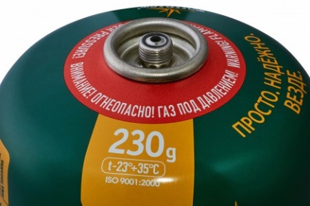 Баллон газовый резьбовой TOURIST STANDARD для портативных приборов 230 г.  TBR-230