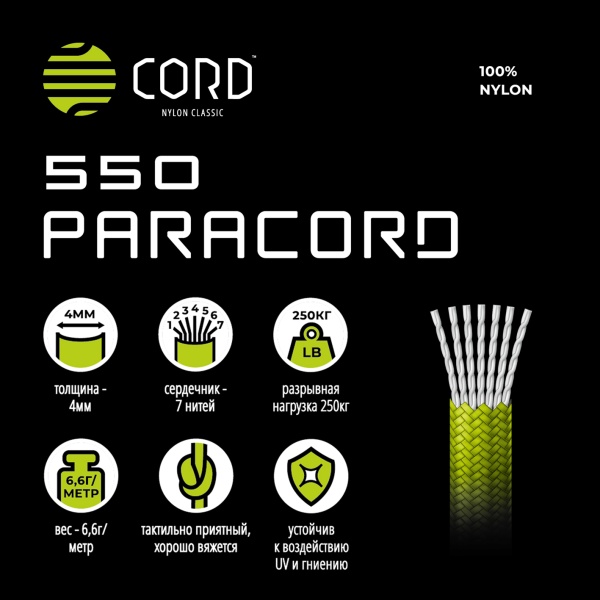 Паракорд 550 CORD nylon 10м (scorpion camo)  550.N10.SC.CMF